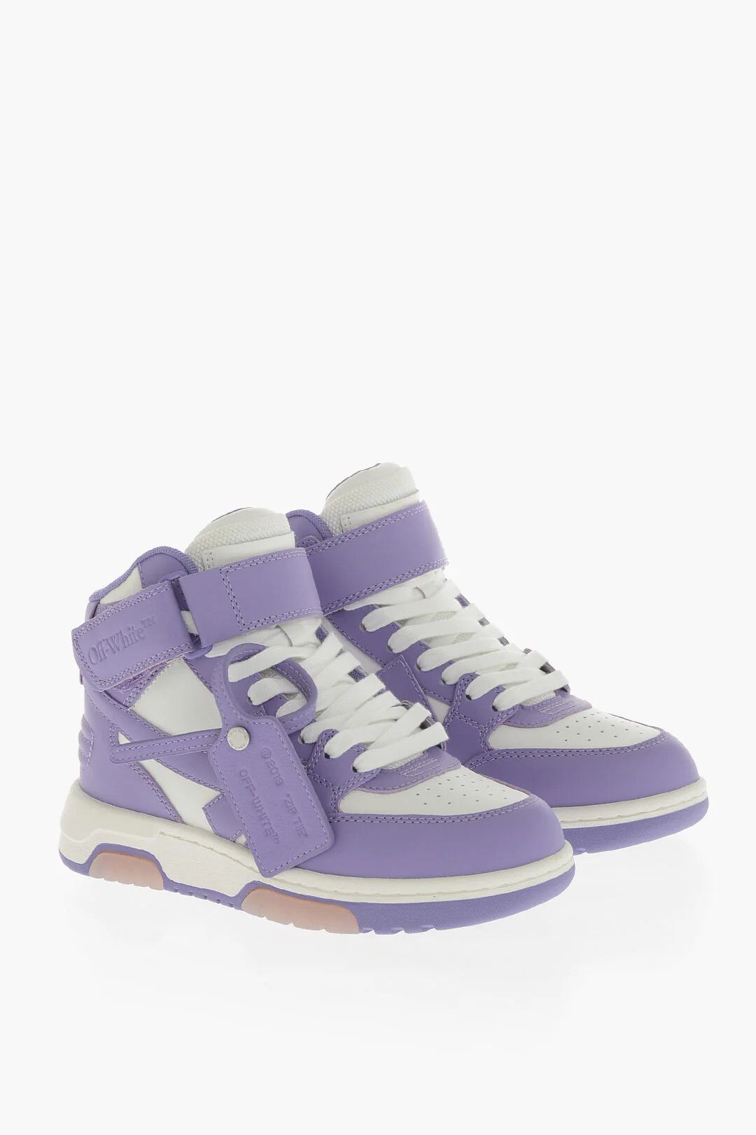 Off-White og1mm0426 Hi-Top Two-Tone Leather Sneakers in White & Purple Size US 9 / IT 39 - 3 Thumbnail
