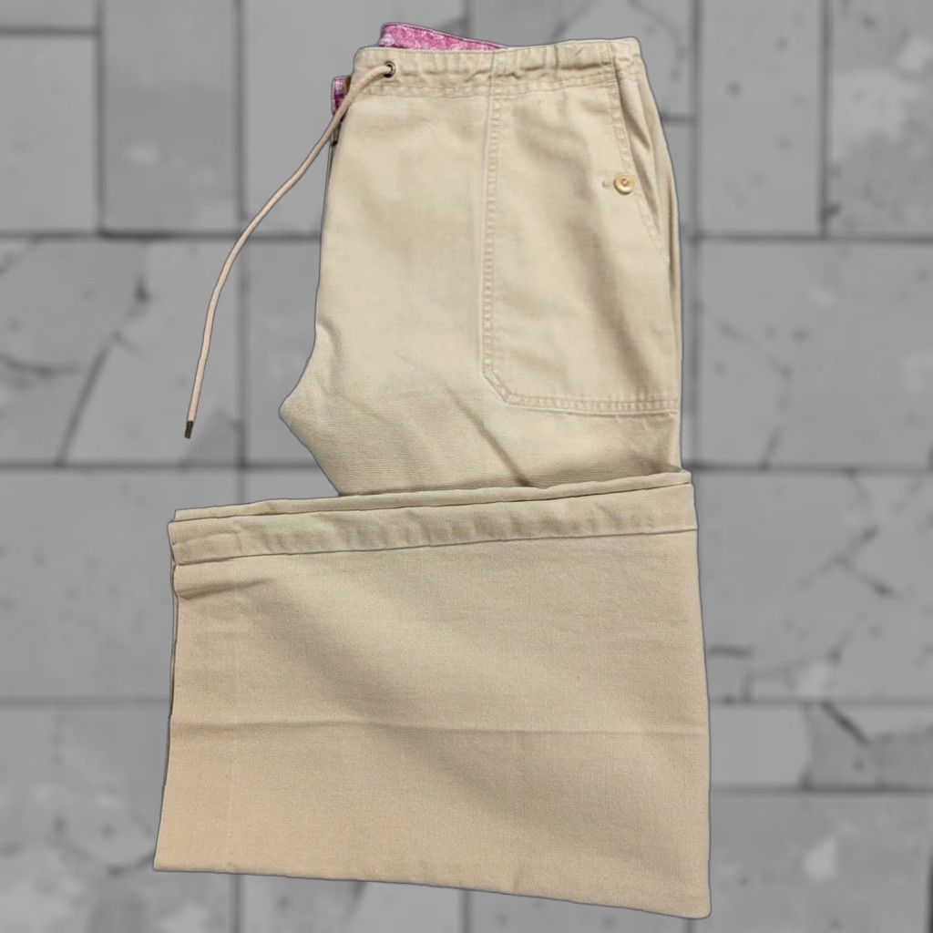 Ralph Lauren Lauren Ralph Lauren Women Pants 14 High Waist Drawstring Canvas Beige 34x28 Size 36" / US 14 / IT 50 - 1 Thumbnail