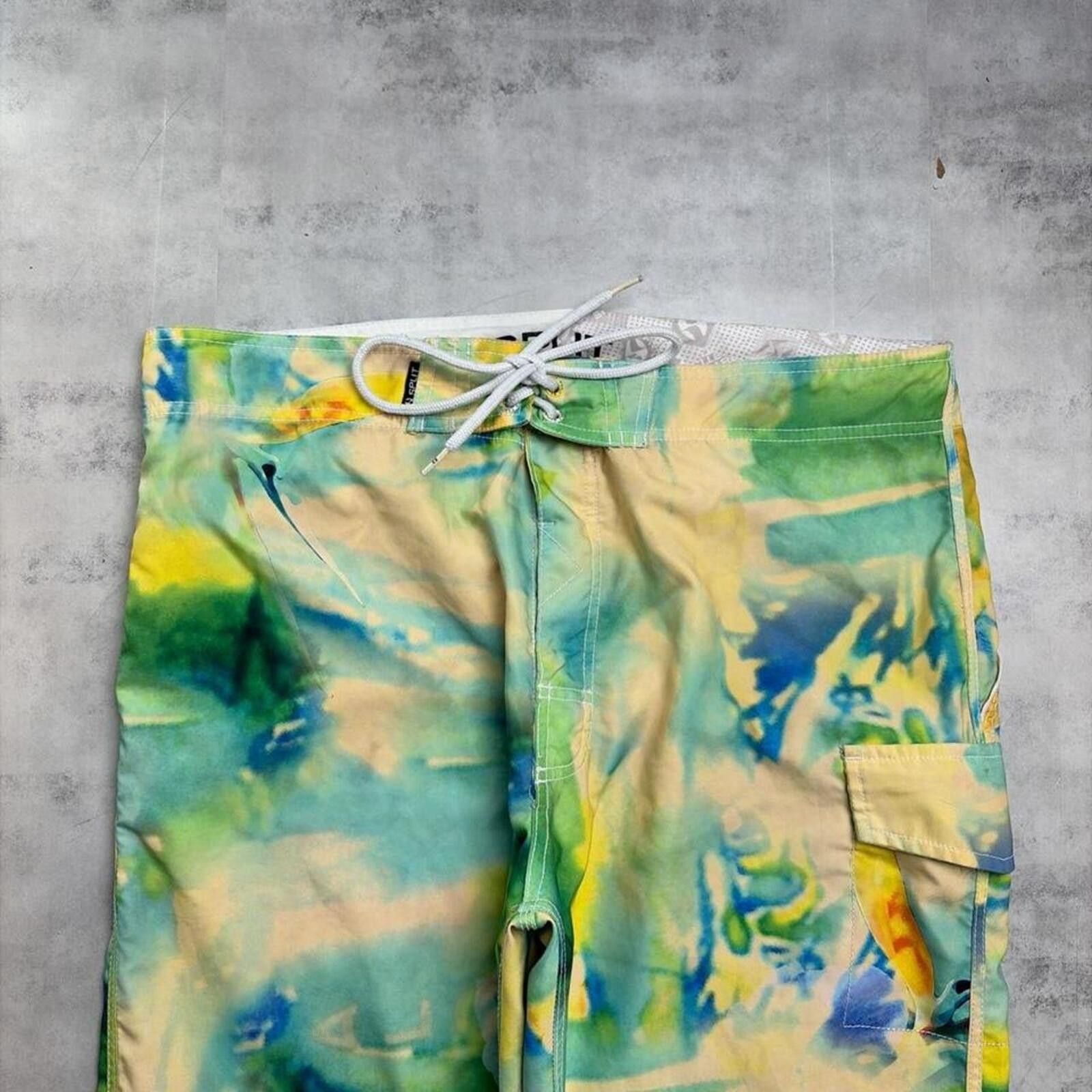 Billabong Y2K Split Surf Grunge Baggy Board Shorts Size US 36 / EU 52 - 3 Thumbnail