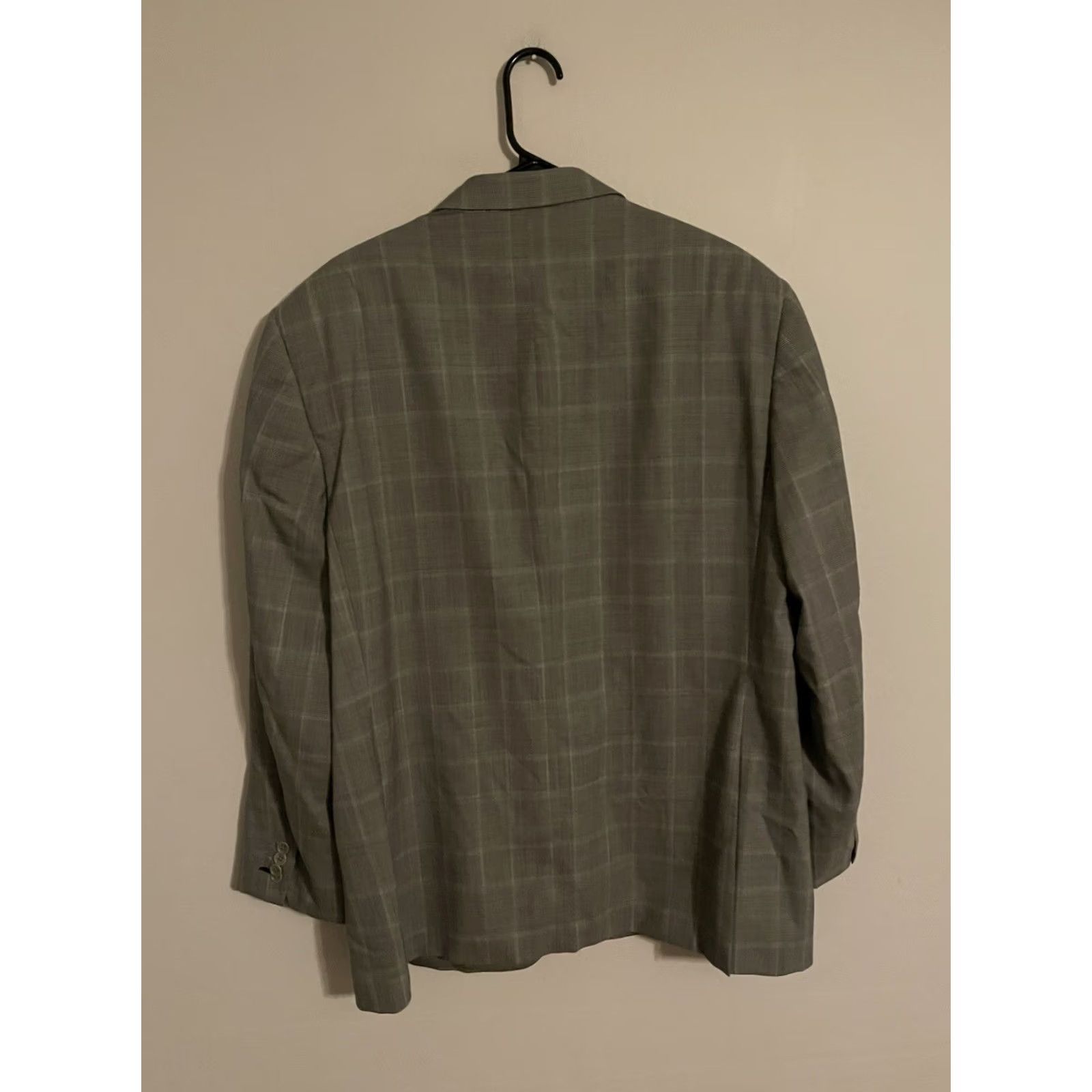 Canali VINTAGE Canali Blazer Jacket Men Wool Gray Houndstooth Plaid 2-Button Double-Vented 40R/48EU Italy Size 48R - 4 Thumbnail
