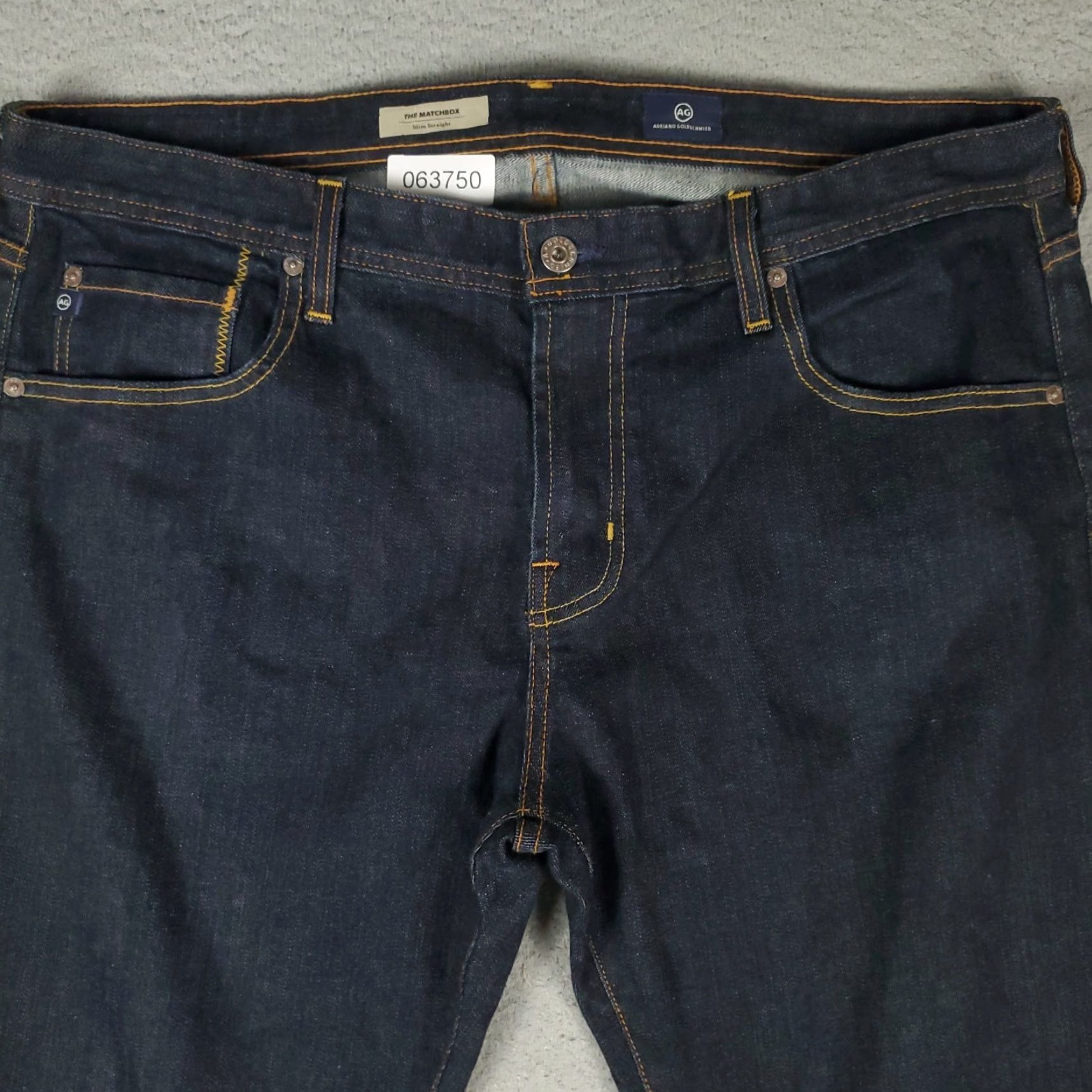 Vintage AG Adriano Goldschmied Jeans Men's 38x28 Blue The Matchbox Slim Straight Leg 5-Pocket Denim Zip Regular Mens Size US 38 / EU 54 - 2 Thumbnail