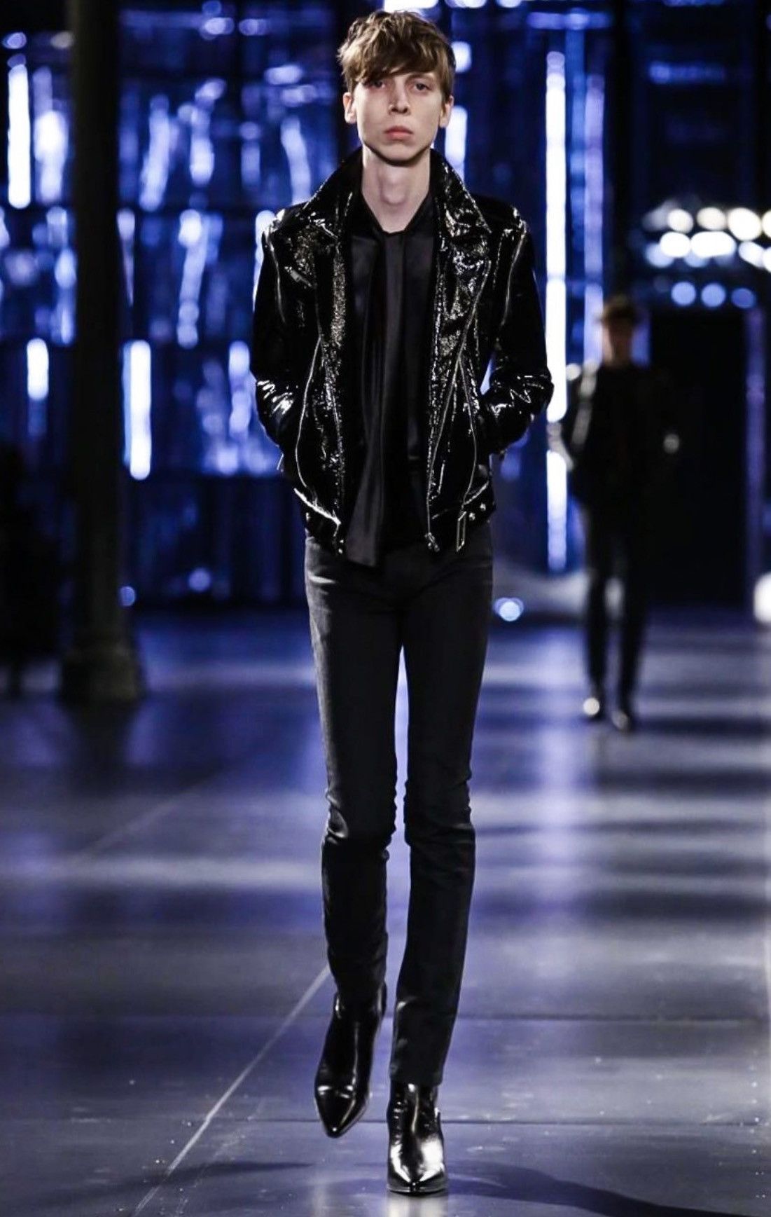 Hedi Slimane FW15 Saint Laurent RUNWAY convertable patent leather jacket Size US S / EU 44-46 / 1 - 2 Thumbnail