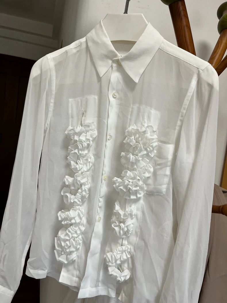 Comme des Garcons Comme des Garçons White Ruffled Shirt- DMC Size US M / EU 48-50 / 2 - 1 Thumbnail