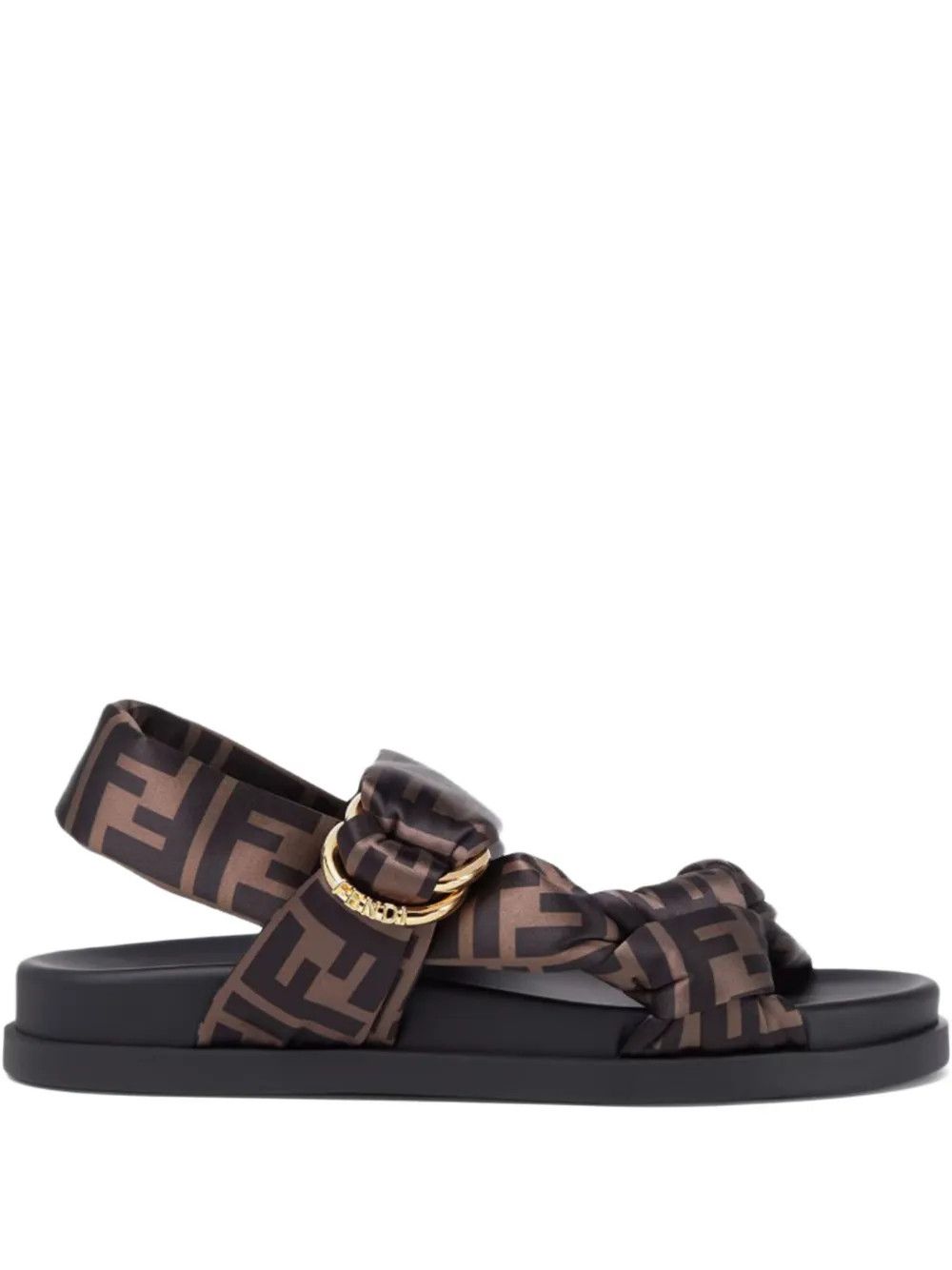 Fendi os11x0526 FF Satin Sandals in Brown Size US 10 / IT 40 - 1 Thumbnail
