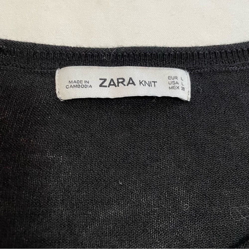 Zara Zara Knit Black Ruffle Sleeveless Top Size L Size L / US 10 / IT 46 - 8 Thumbnail