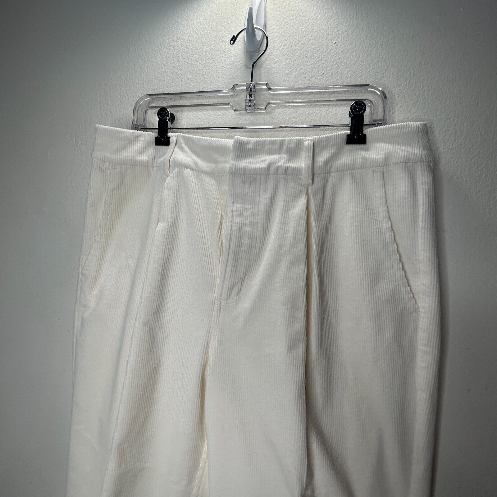 Ganni Ganni Cream Pleated Creased High Waist Corduroy Zip Pants 42 Size 30" / US 8 / IT 44 - 4 Thumbnail