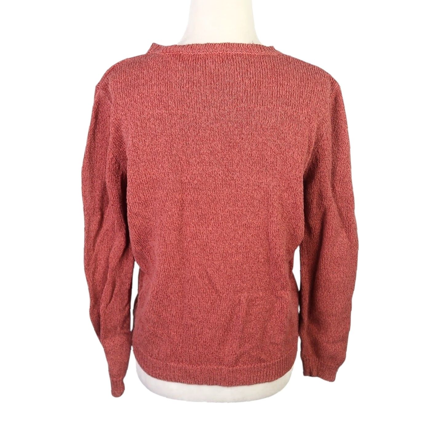VINTAGE Alfred Dunner Floral Embroidered Sweater Pullover Women M Petite Orange