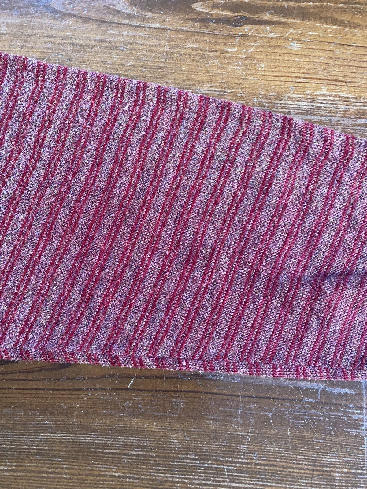 Vintage Vintage 60’s Creslon & Rayon Maroon Striped Knit Sweater Size US M / EU 48-50 / 2 - 10 Thumbnail