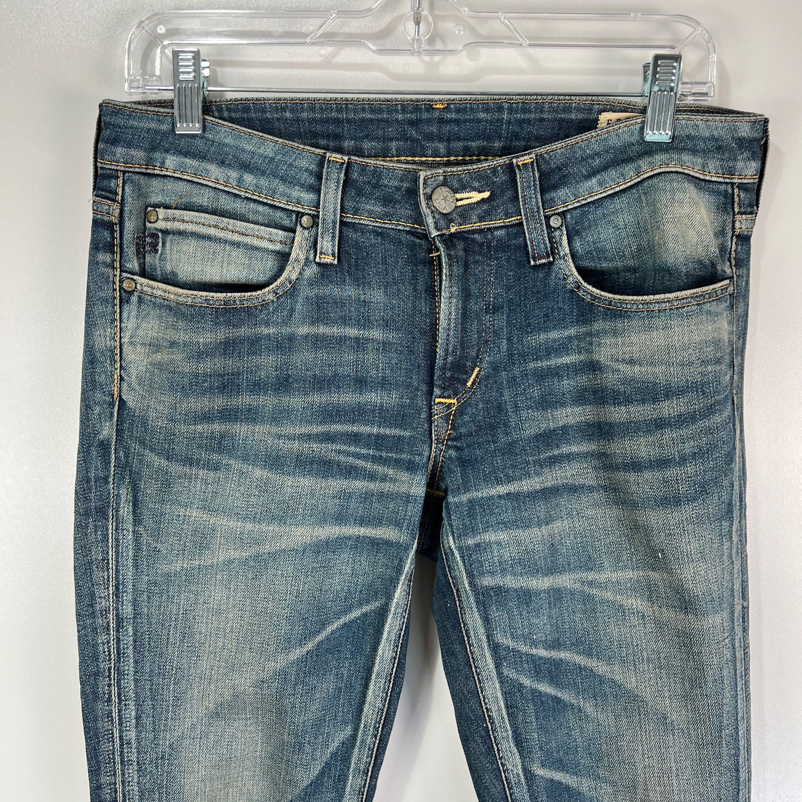 Edwin Edwin Jeans Straight Mid Rise Blue Denim Size 27" / US 4 / IT 40 - 2 Thumbnail