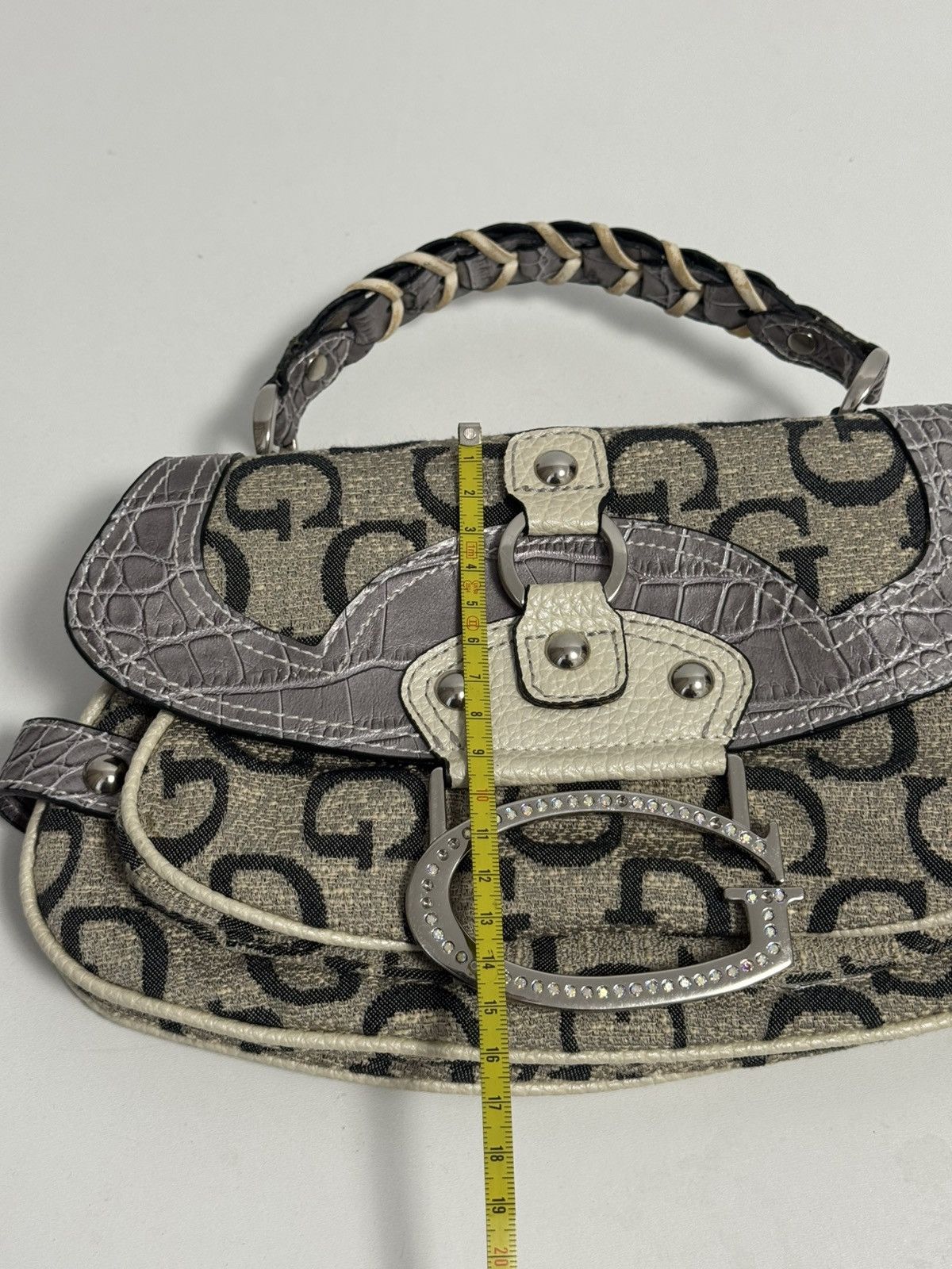 Guess Vintage Guess Y2K 2000s Beige Monogram Cross Body Bag Size ONE SIZE - 15 Thumbnail