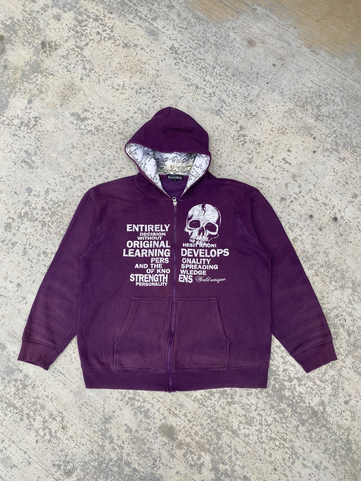 Japanese Brand Sorridere sun faded punk zip up hodfies Size US L / EU 52-54 / 3 - 1 Thumbnail
