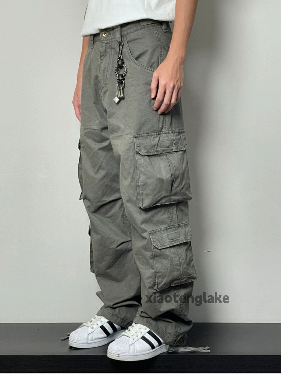 Designer × Japanese Brand × Vintage washed faded loose baggy skate hiphop cargo pants Size US 32 / EU 48 - 3 Thumbnail
