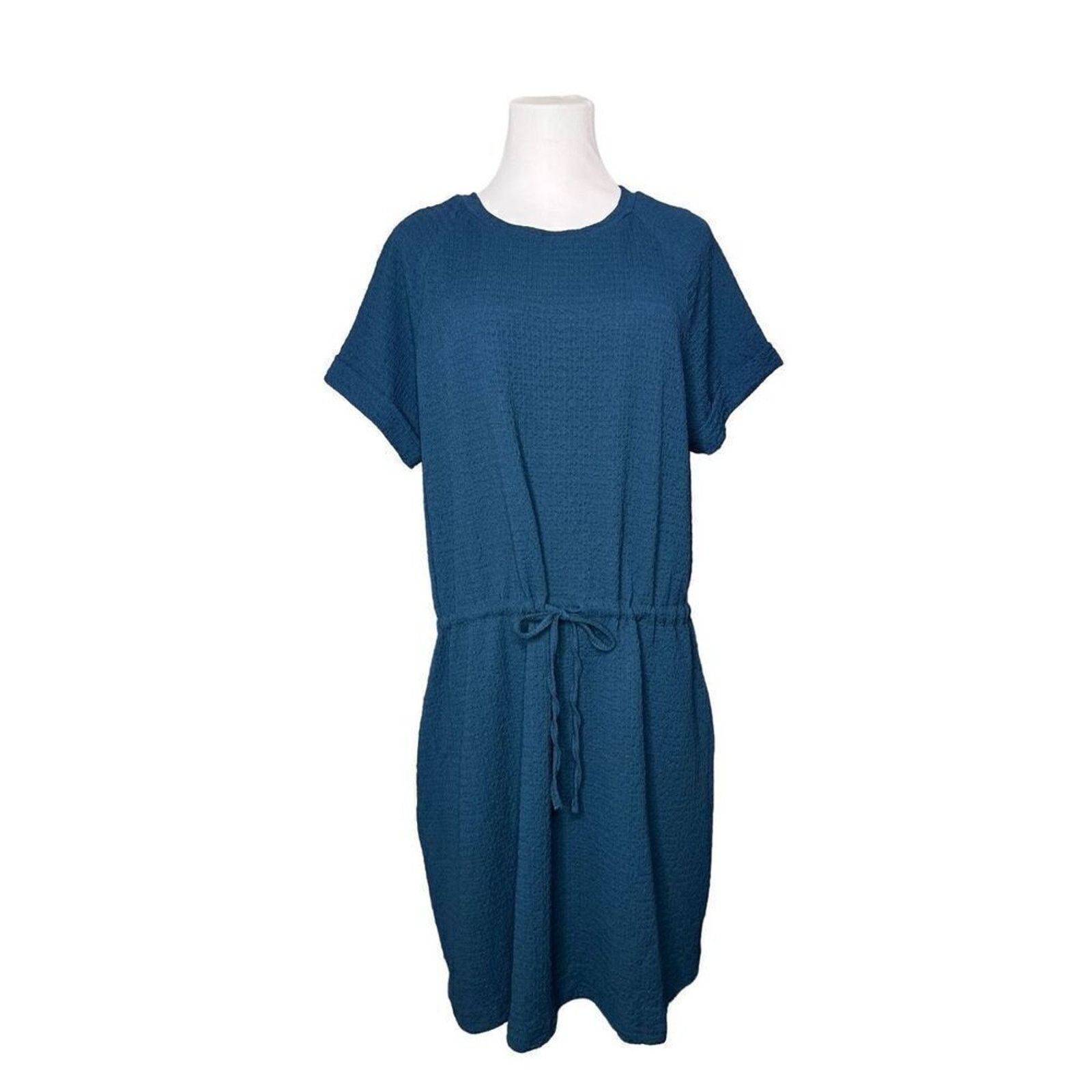 Other Cupshe Blue Crinkle Dress Cover Up LARGE Bohemian NWT Size L / US 10 / IT 46 - 2 Thumbnail