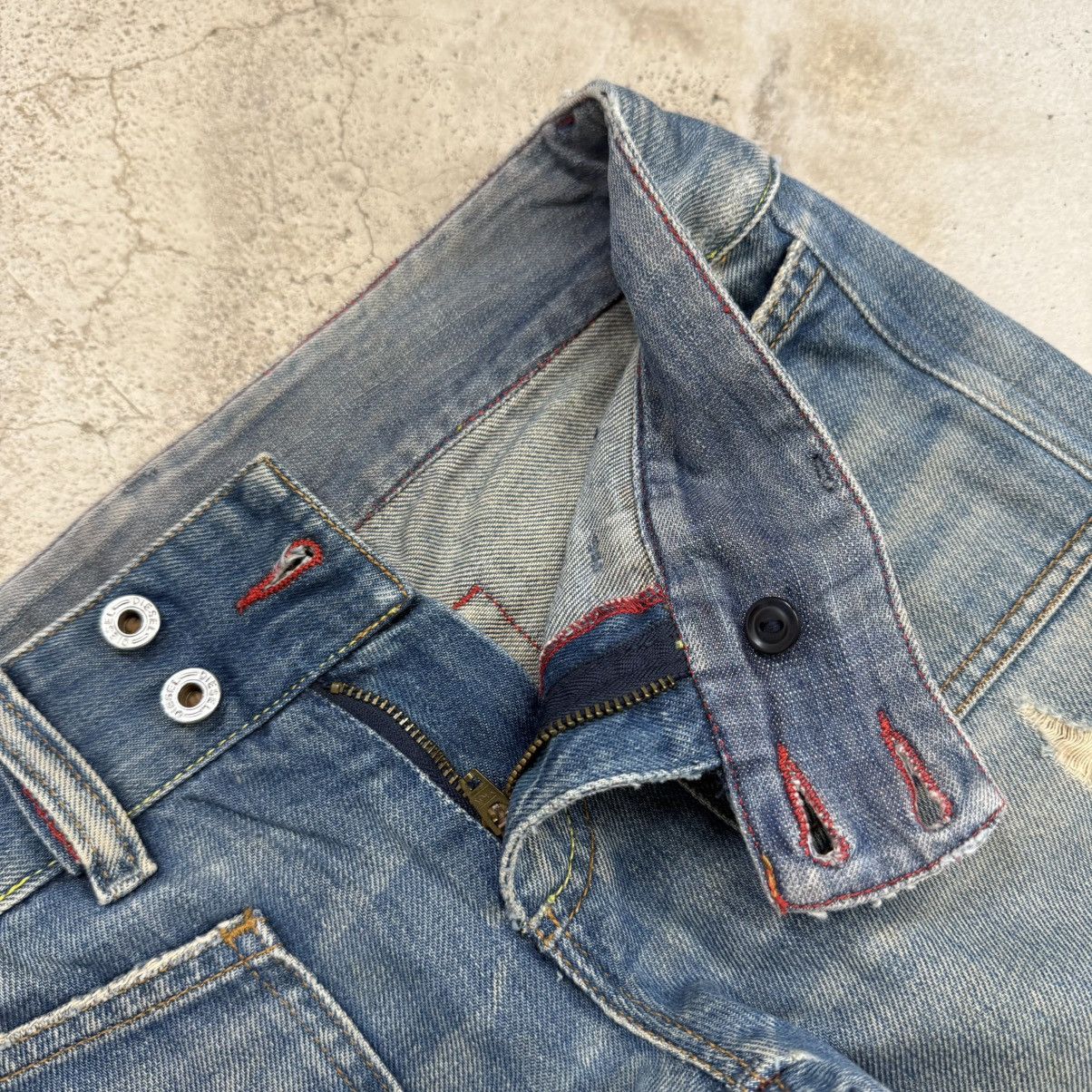 Diesel Diesel Industry Distressed Flare Bell Bottom Denim Pants Size 24" / US 00 / IT 34 - 10 Thumbnail