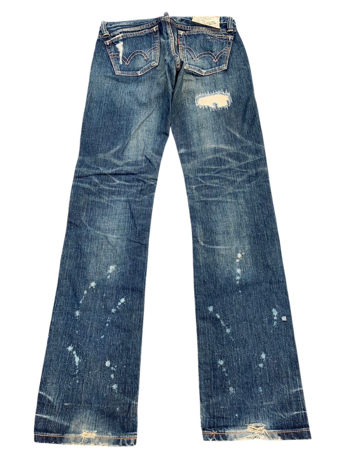 Tornado Mart RARE EDWIN STUDDED PUNK JAPANESE DISTRESSED DENIM Size US 31 - 4 Thumbnail