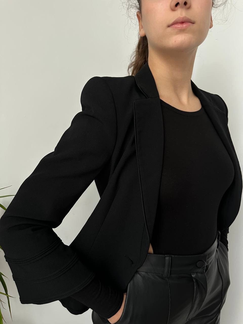 Emporio Armani × Vintage Vintage Emporio Armani Blazer Jacket W Black Size S / US 4 / IT 40 - 5 Thumbnail