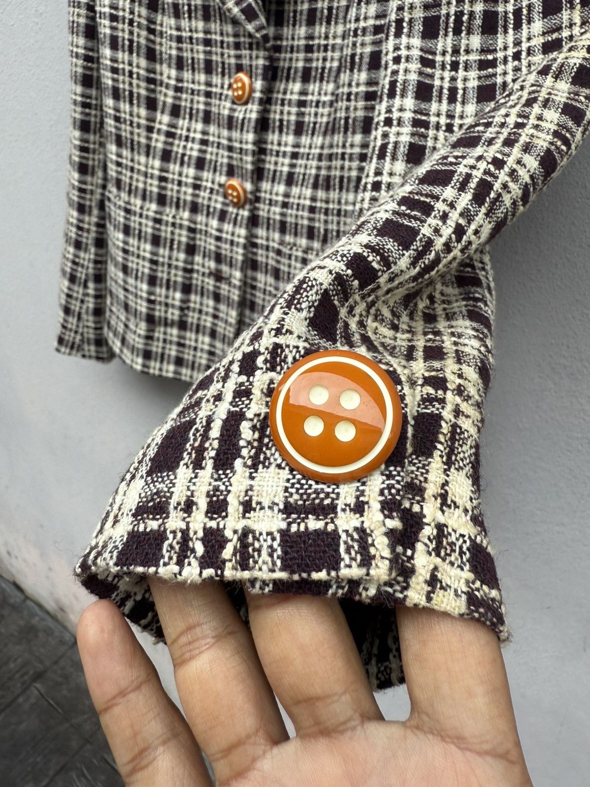 Valentino VALENTINO Double Collar Tweed Dice 🎲 Button Blazer Jacket Size M / US 6-8 / IT 42-44 - 4 Thumbnail