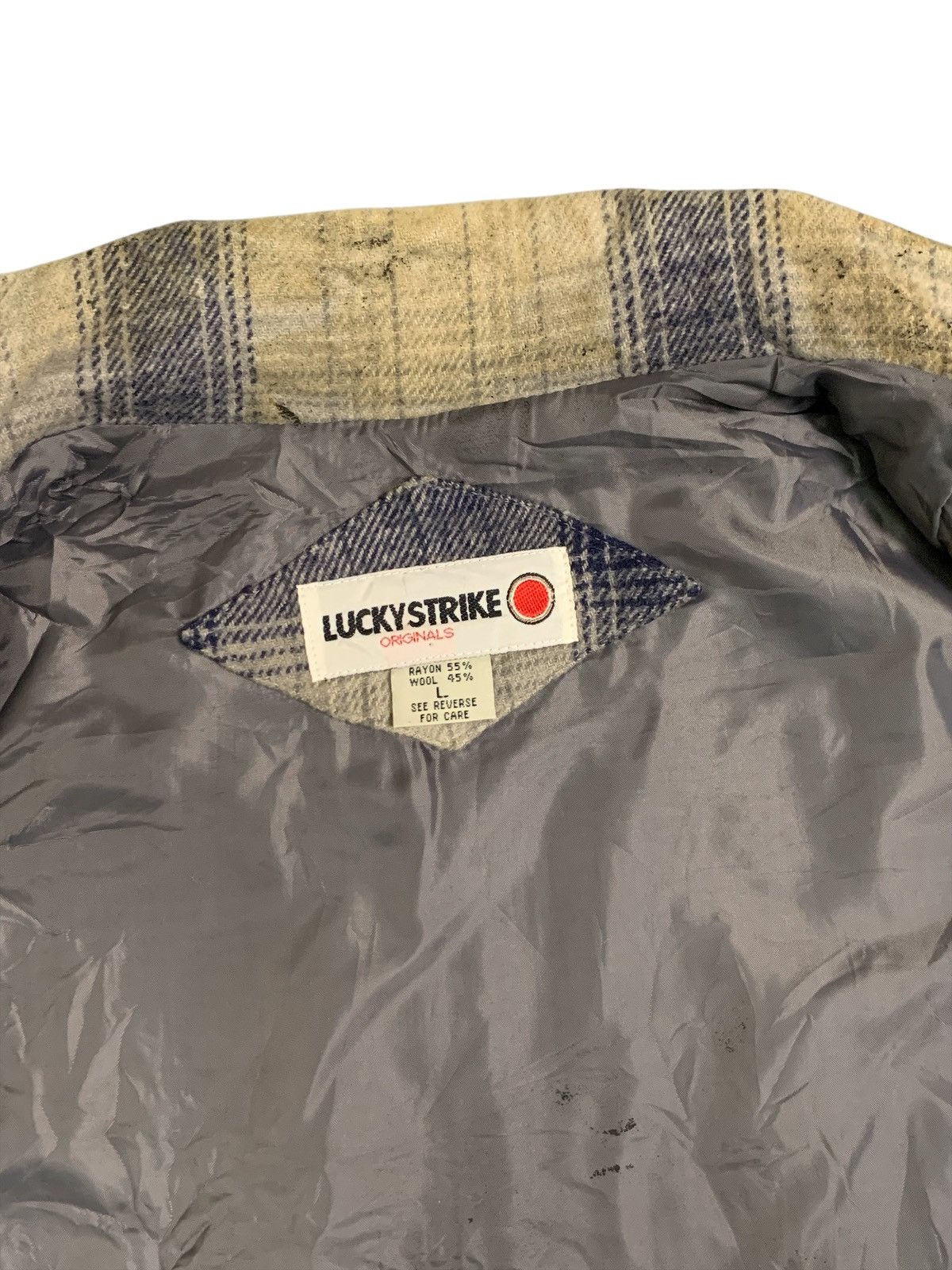 Japanese Brand Rare Design Vintage Lucky Strike Flannel Zipper Light Jacket Size US L / EU 52-54 / 3 - 4 Thumbnail
