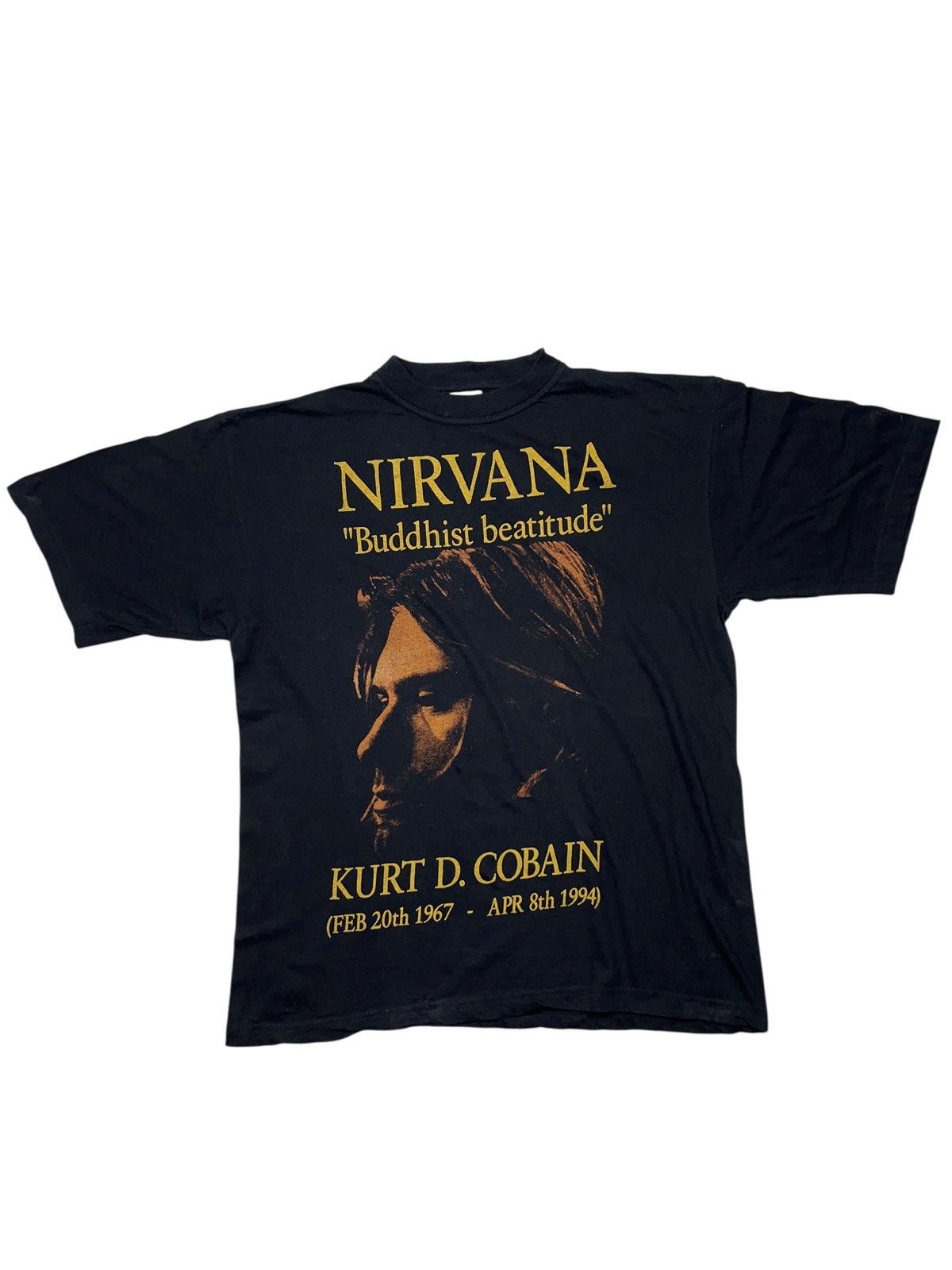 Nirvana Vintage 90s Nirvana Kurt Cobain Death Note Memorial T-shirt Size US L / EU 52-54 / 3 - 1 Thumbnail