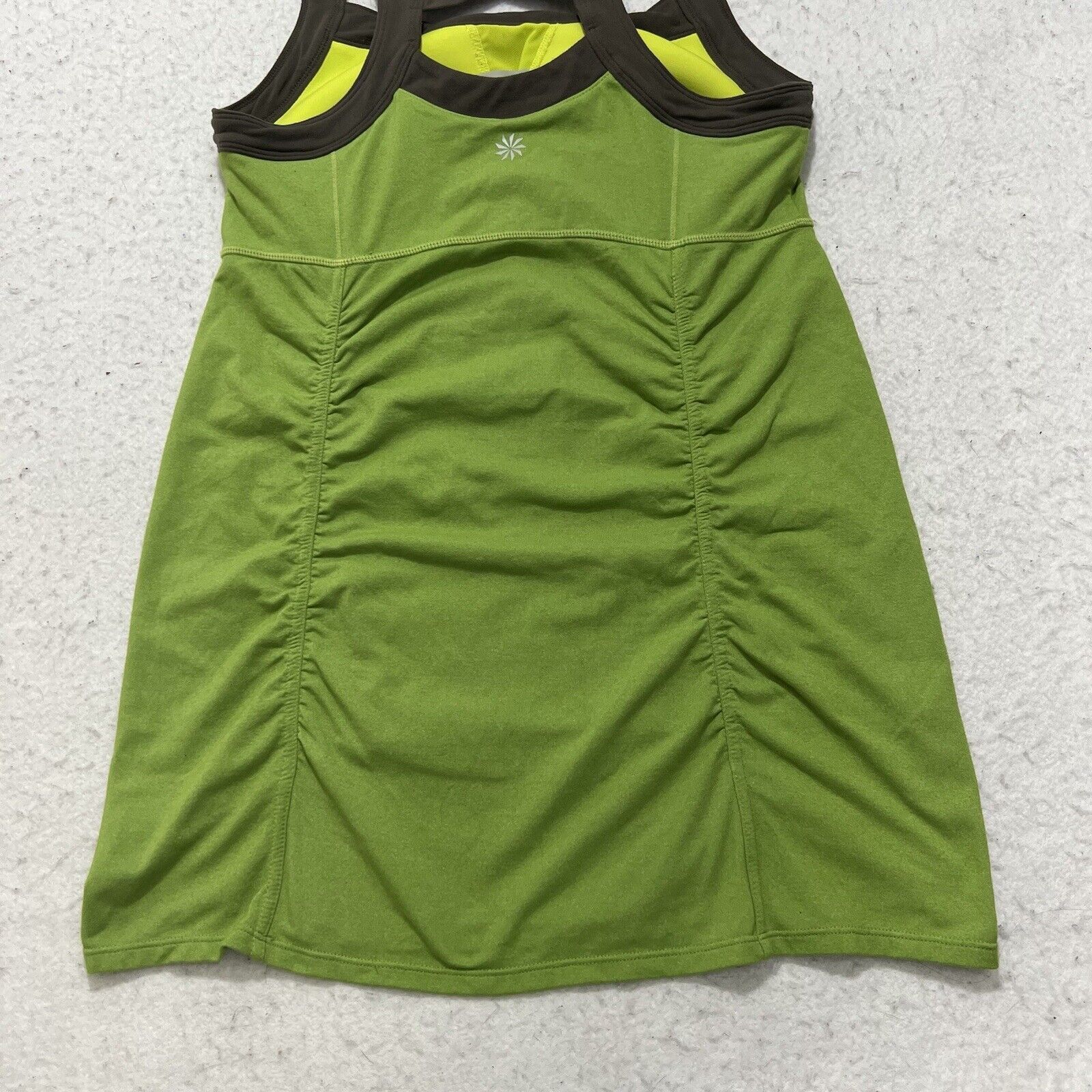 Gap Athleta Crossback Athletic Tank Top Green + Gray Logo Shirt Size S / US 4 / IT 40 - 10 Thumbnail