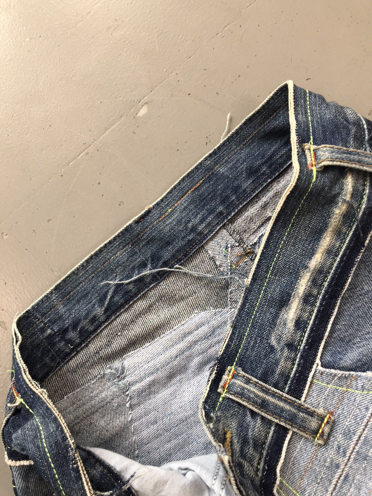 Designer × Vintage Vintage 1of1 upcycle neon scrap jort Size US 32 / EU 48 - 8 Thumbnail