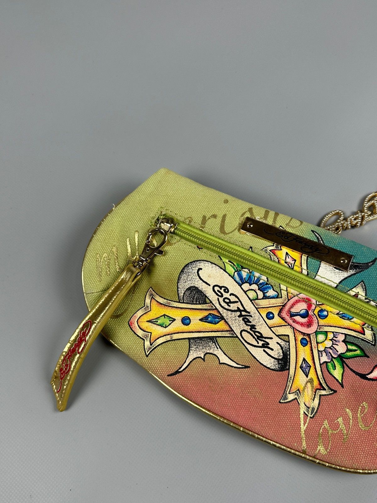 Ed Hardy Vintage Ed Hardy Y2K Tattoo Print Clutch Canvas Bag Size ONE SIZE - 6 Thumbnail