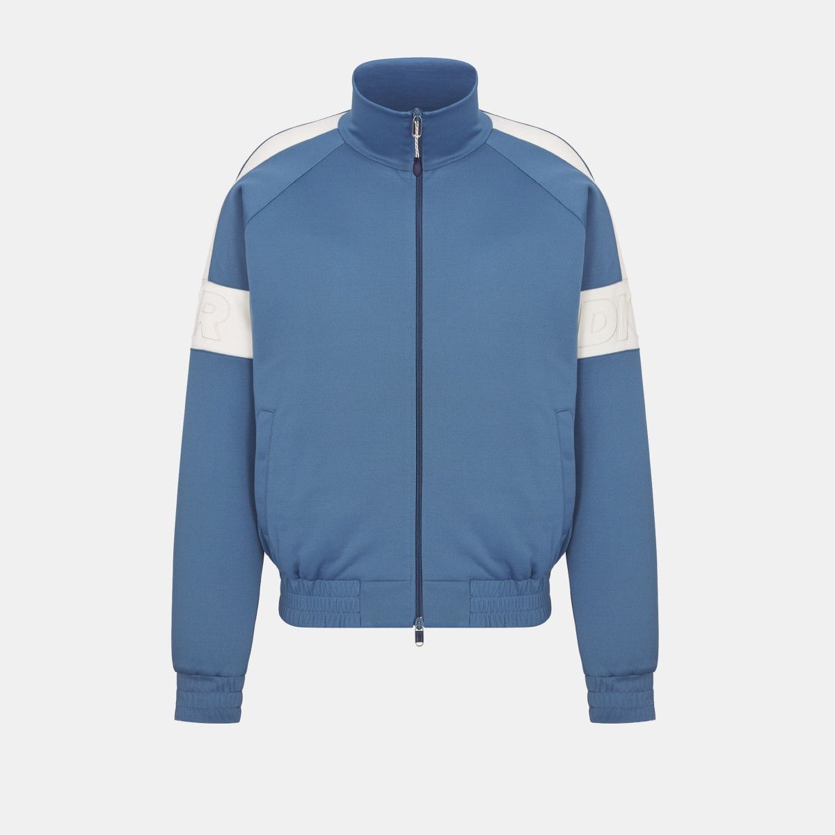 o1bcso1str0226 Zipped Track Jacket in Blue/White