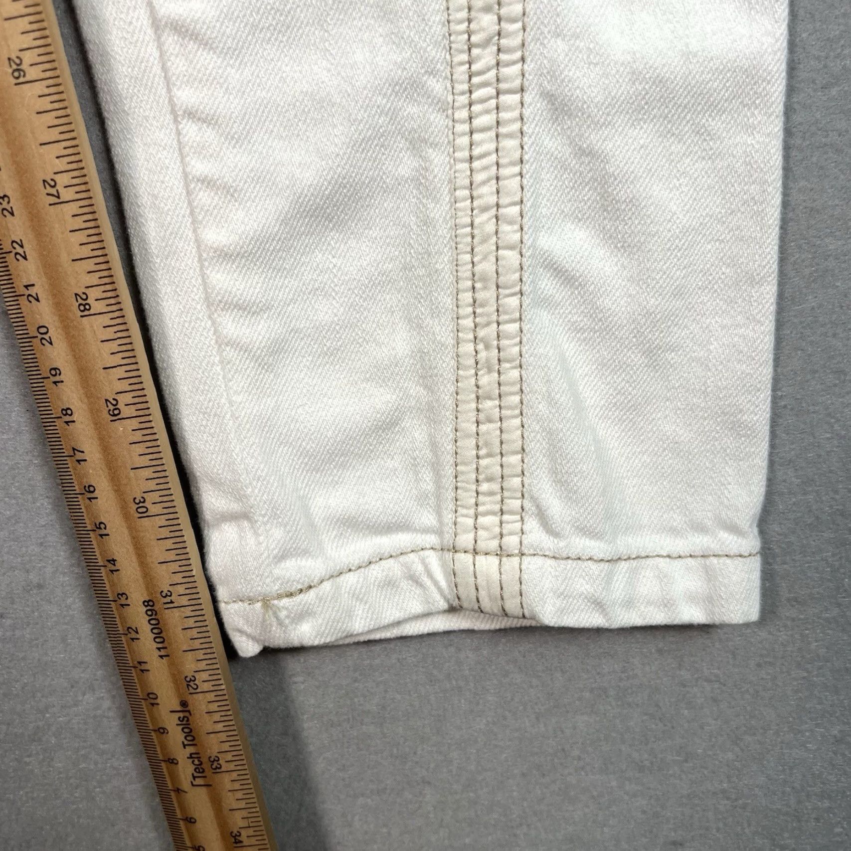 Denime VINTAGE Michiko Koshino Jeans Womens Size 25 White Skinny Denim Cotton Stretch Size 42" / US 20 - 5 Thumbnail