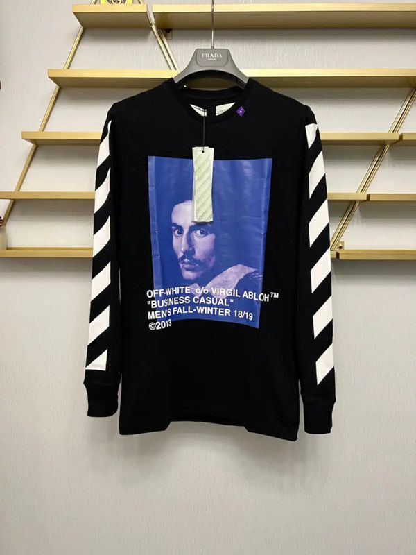 Off-White Off-White Black Long Sleeve Men's Top 0089 Size US S / EU 44-46 / 1 - 1 Thumbnail