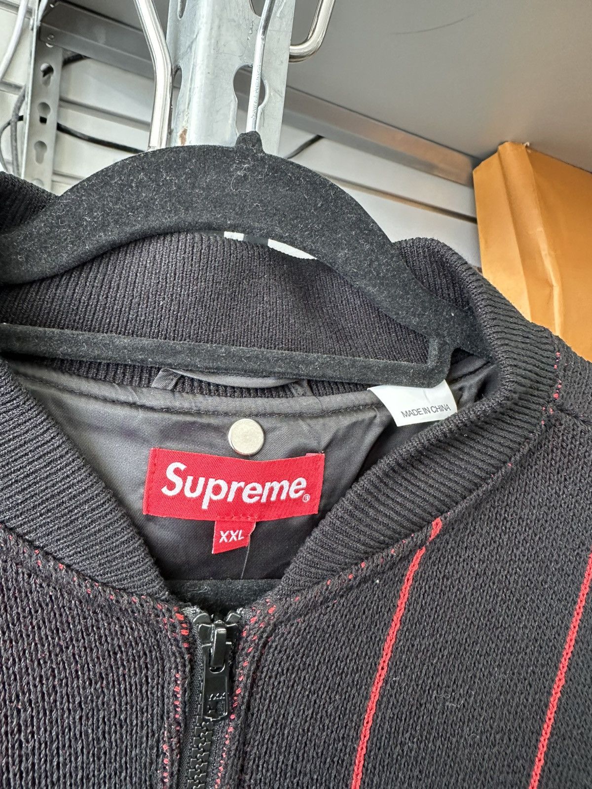 Supreme SS23 SUPREME PINSTRIPE VARSITY ZIP UP SWEATER Size US XXL / EU 58 / 5 - 5 Thumbnail