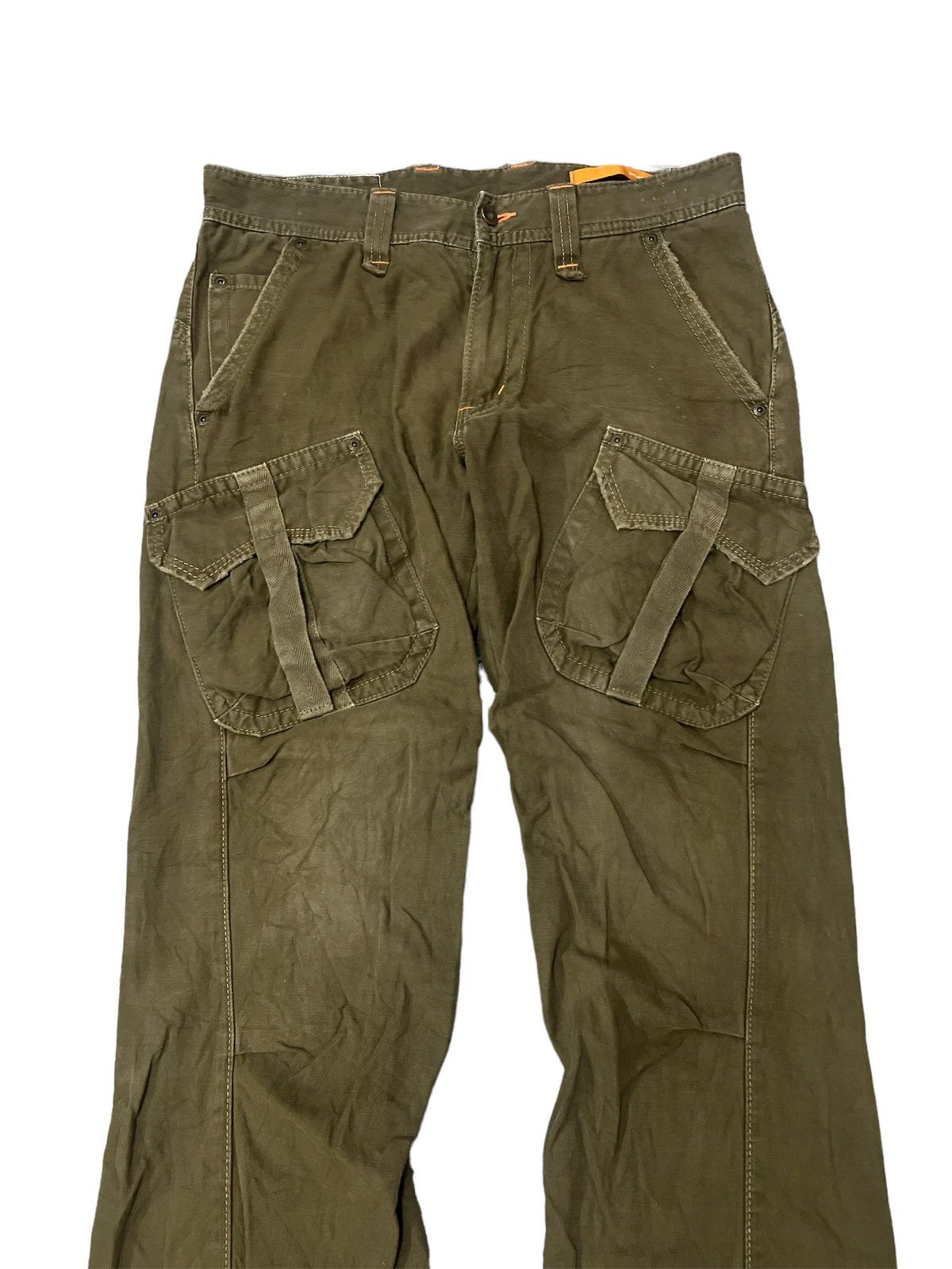 Japanese Brand × Vintage FLARED💥 THRASHED EDWIN XV TWIST CARGO BUSHPANT Size US 30 / EU 46 - 2 Thumbnail