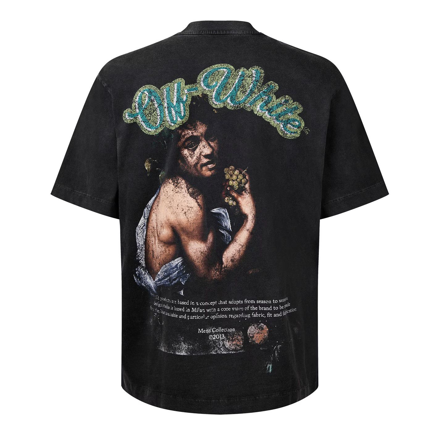 Off-White o1g2r1mq0226 Bacchus Skate Prefaded Distressed T-Shirt Black Size US M / EU 48-50 / 2 - 2 Thumbnail