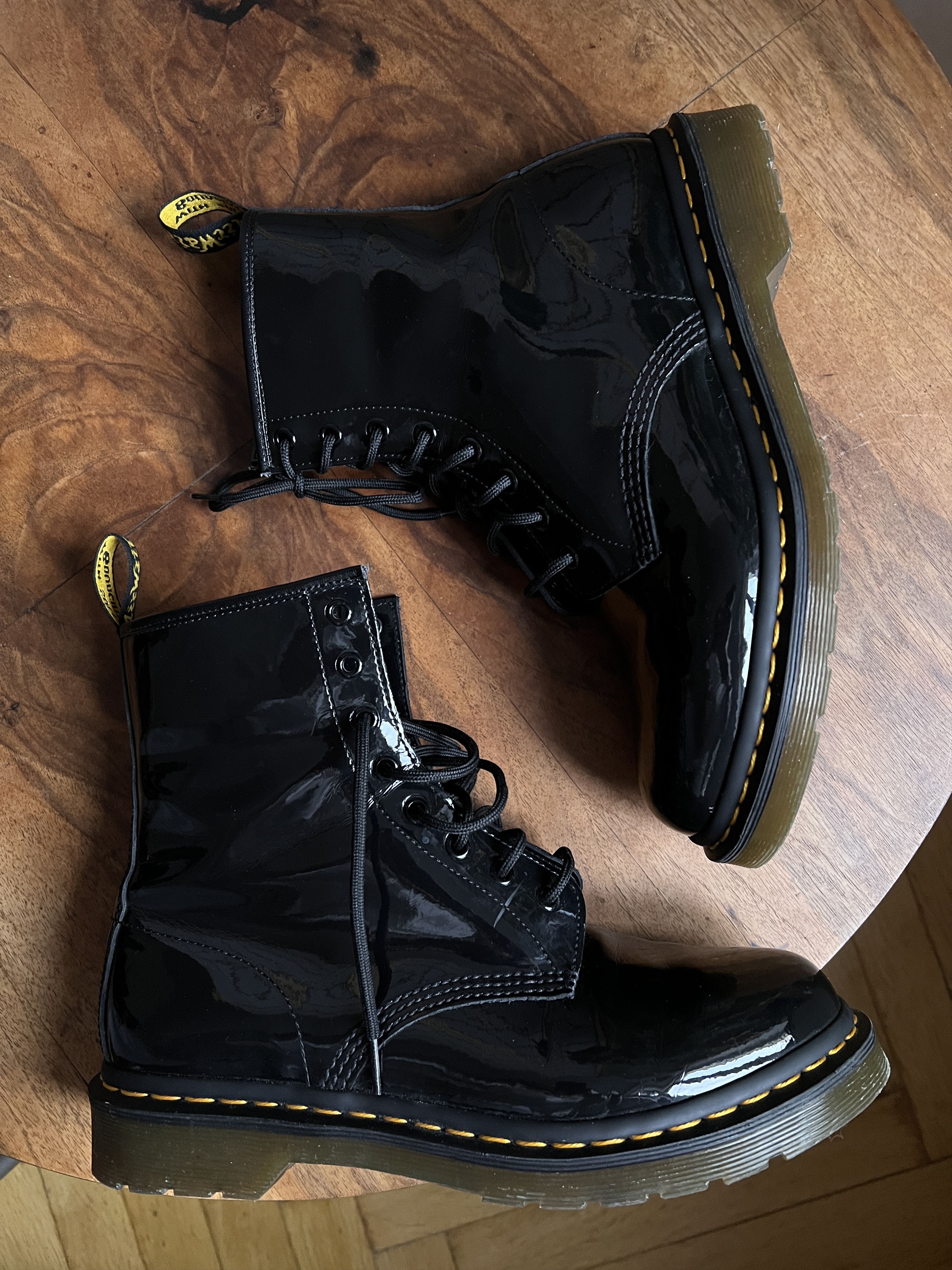 Black Patent Dr Martens 1460 Black Lack Women's Black Croc