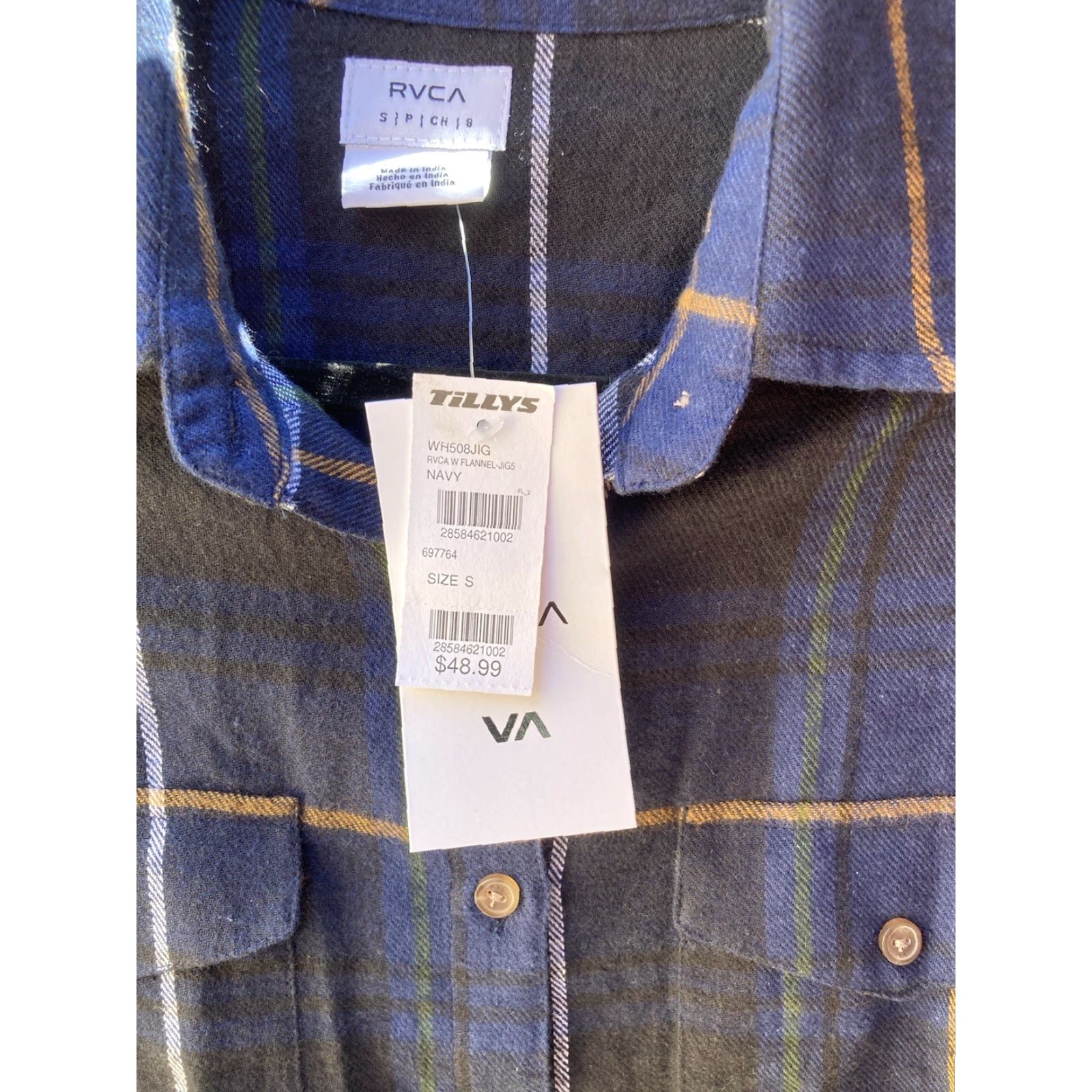 RVCA RVCA Shirt Men Multicolor Plaid Button-Down S Surf Beach Lifestyle RN99064 Size US S / EU 44-46 / 1 - 4 Thumbnail