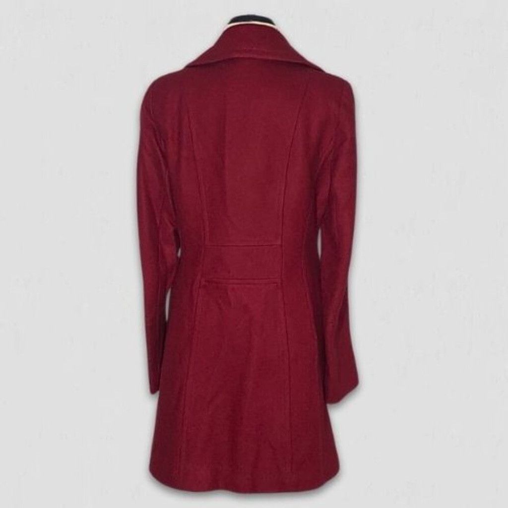 Anne Klein Anne Klein Peacoat Prepy Double Breasted Wool Red Burgundy S Size S / US 4 / IT 40 - 2 Thumbnail