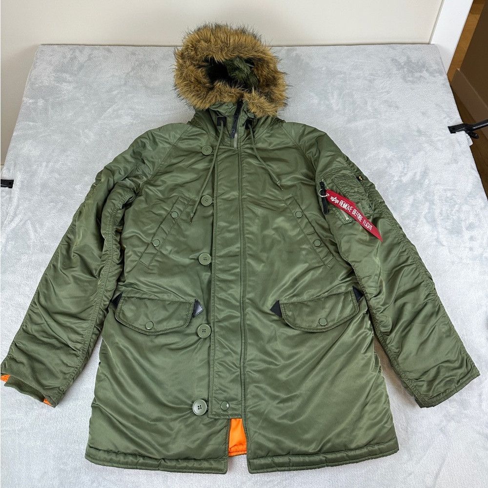 Alpha Industries Green Parka Jacket Men’s Size M