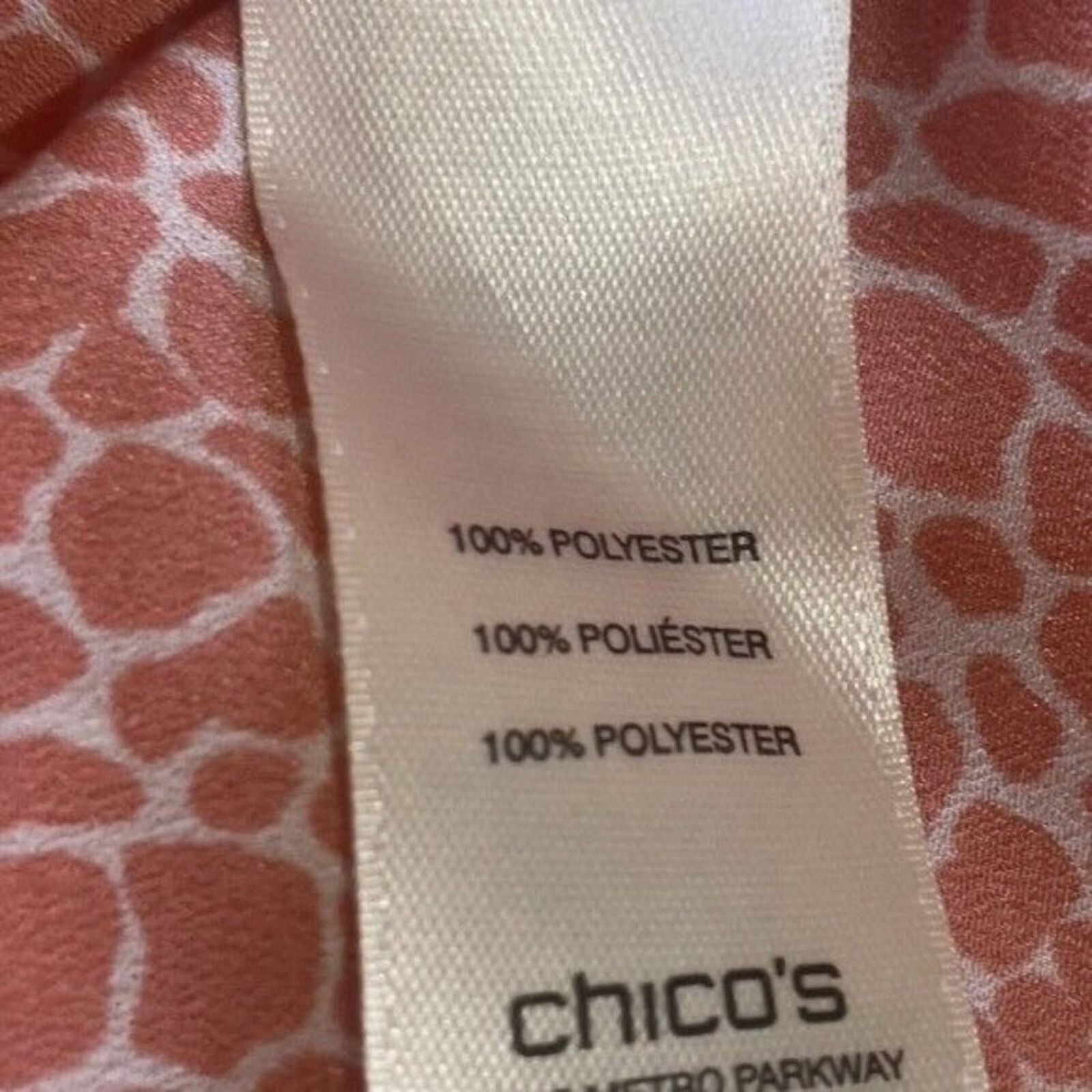 Chicos Chico's Womens Small Orange Animal Print Sleeveless Blouse Size S / US 4 / IT 40 - 10 Thumbnail