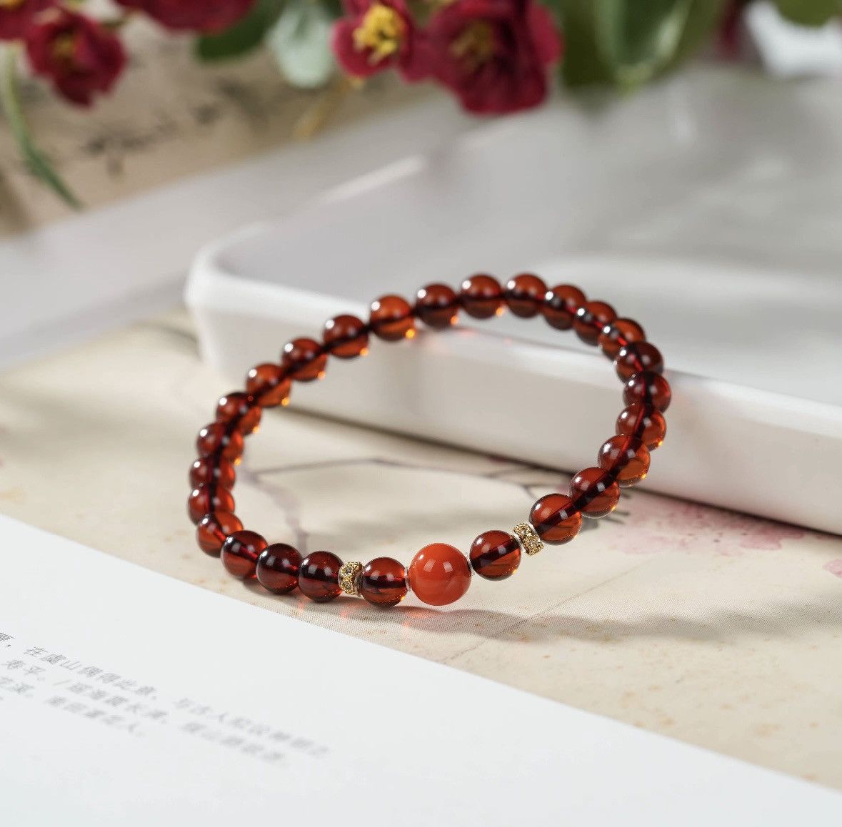 Other Burgundy Gemstone Bracelet Size ONE SIZE - 1 Thumbnail