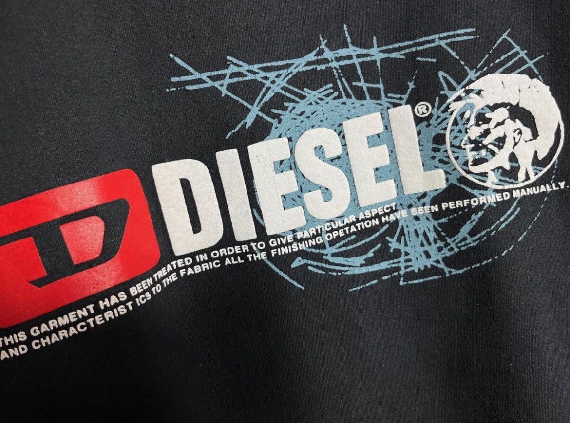 Diesel × Vintage DIESEL T-Shirt Mens Vintage 90s Cotton Double Sided Avirex Size US XXL / EU 58 / 5 - 4 Thumbnail