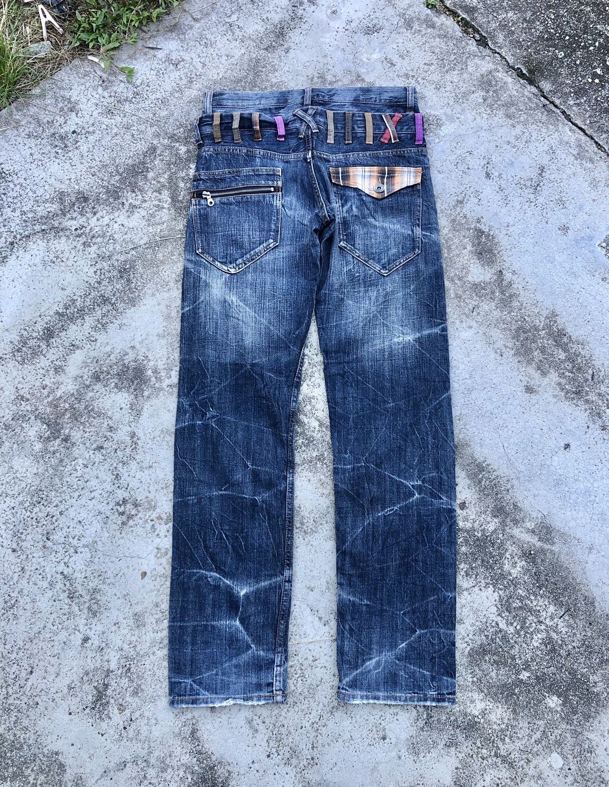 Japanese Brand DOUBLE WAIST WASHED BLUE SIRMIONE DENIM Size US 31 - 5 Thumbnail