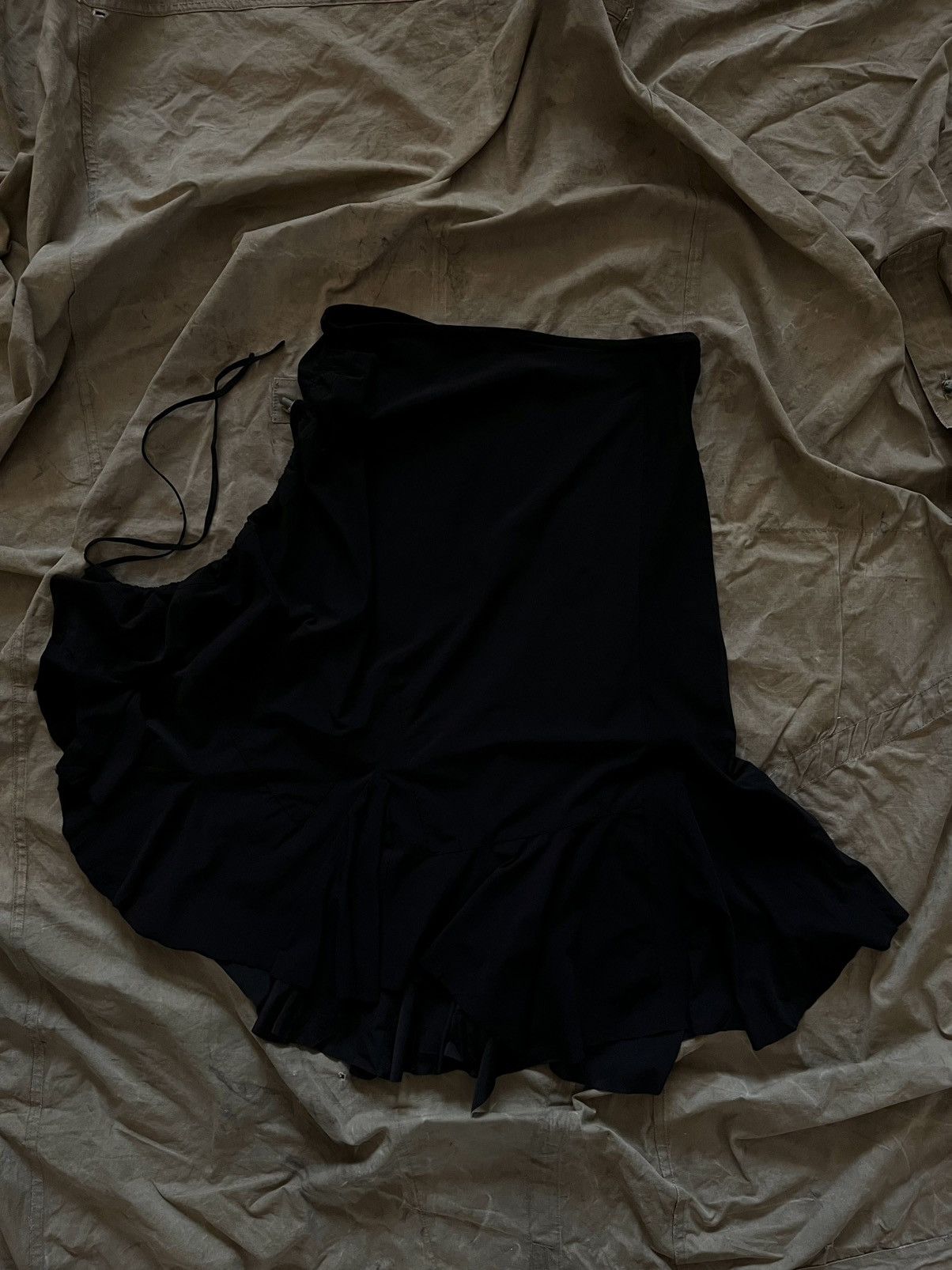 Marithe + Francois Girbaud Marithé + François Girbaud Black Asymmetric Drawstring Skirt Size 32" / US 10 / IT 46 - 4 Thumbnail