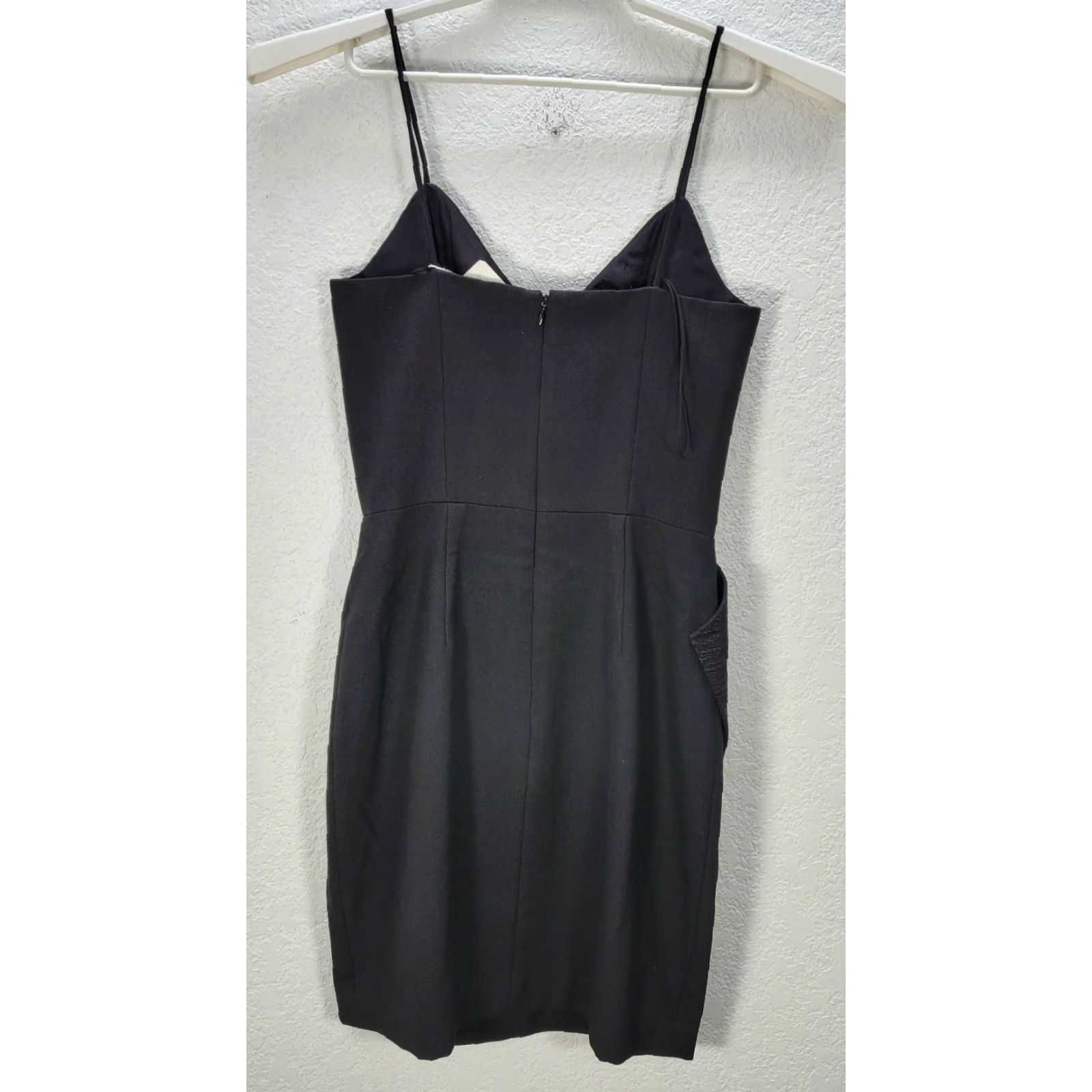 Vintage Women's Tristan And Trista Bodycon Black Mini Leaf Dress Cocktail Sleeveless V-Neck Zip Sz 4 Shirt Dresses Womens Size S / US 4 / IT 40 - 5 Thumbnail
