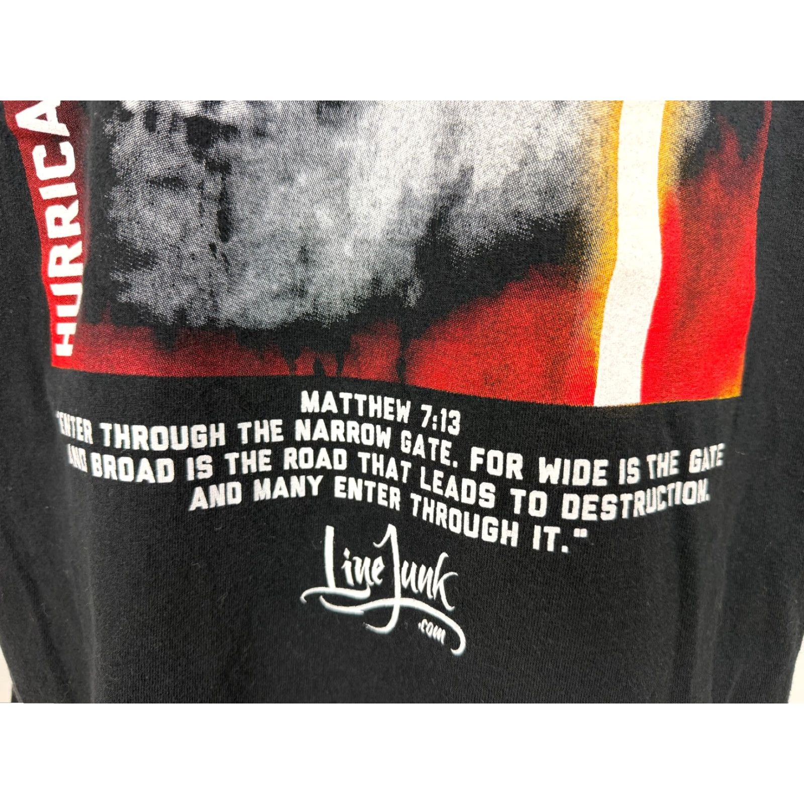 Vintage Lineman Shirt Bayside T-Shirt XXL Men Black 2016 Hurricane Matthew Good vs Evil Power Lines Linejunk USA Vintage No Size US XL / EU 56 / 4 - 6 Thumbnail