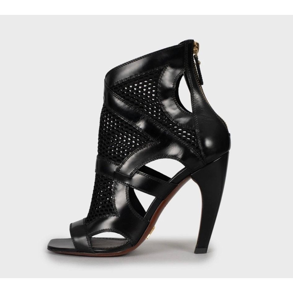 Louis Vuitton Louis Vuitton Black Mesh Open Toe Ankle Boots Sz 38.5 Size US 7.5 / IT 37.5 - 1 Thumbnail