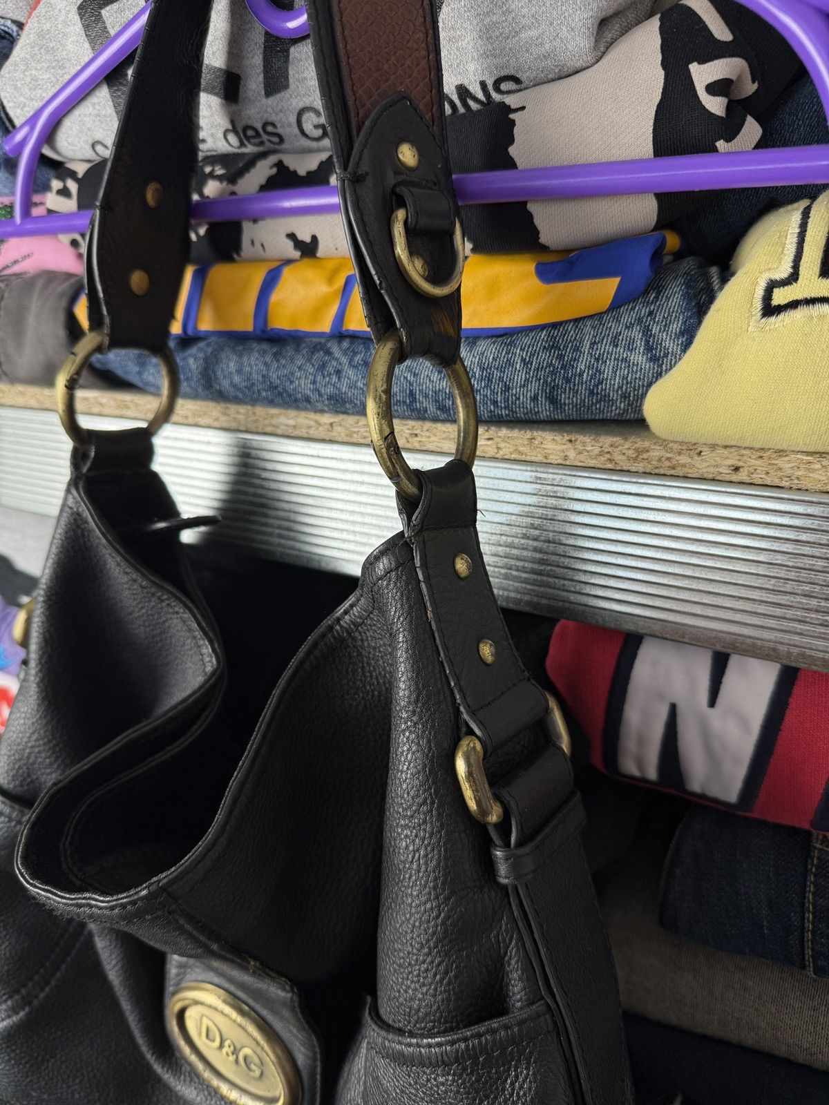 Dolce & Gabbana Vintage Dolce & Gabbana Leather Bag Y2K Metal Logo Size ONE SIZE - 6 Thumbnail