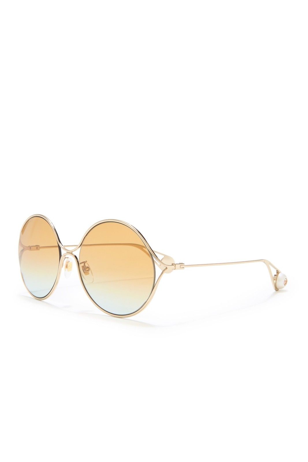 Gucci Gucci GG 0253S 005 Shiny Endura Gold Metal Round Sunglasses Size ONE SIZE - 5 Thumbnail
