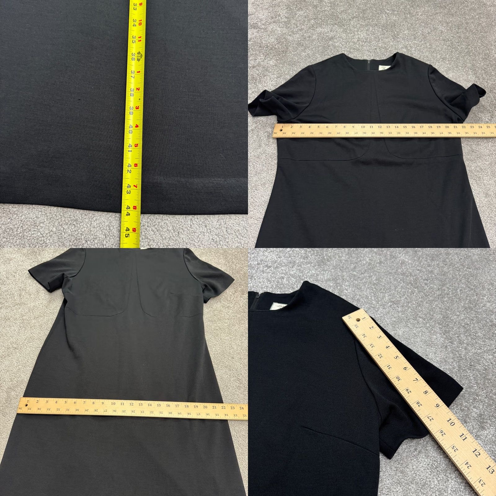 Vintage VINTAGE Lady Mendel Knits Of Distinction Shift Dress Womens XL Black Midi Short Sleeve Crew Neck Knit Casual Solid 60s Theme Size XL / US 12-14 / IT 48-50 - 8 Thumbnail