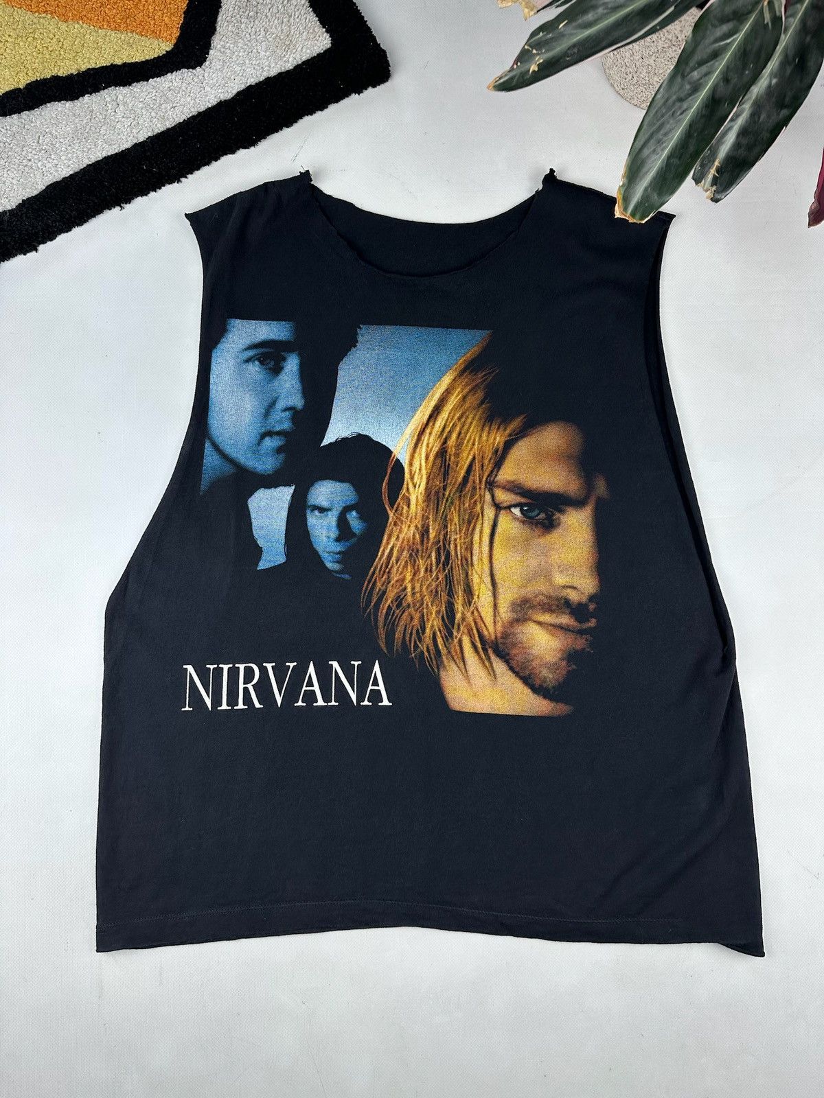 Band Tees × Nirvana × Vintage Vintage Nirvana Kurt Cobain Big Face 90's Band T-shirt Size US L / EU 52-54 / 3 - 2 Thumbnail