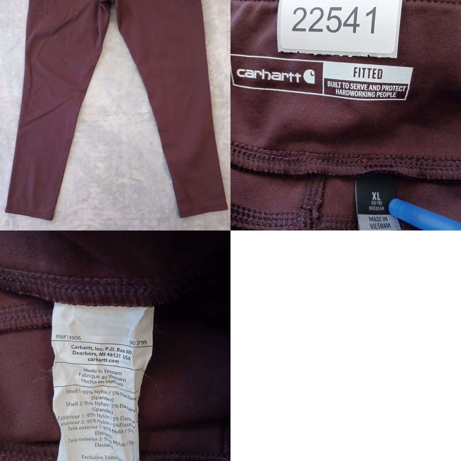 Carhartt Carhartt Cargo Pants Womens XL Purple Pull On Skinny Stretch 36x28.5 High Rise Pants Womens Purple Cargo Stretch Pockets Logo Vintage: No Size 40" / US 18 - 8 Thumbnail