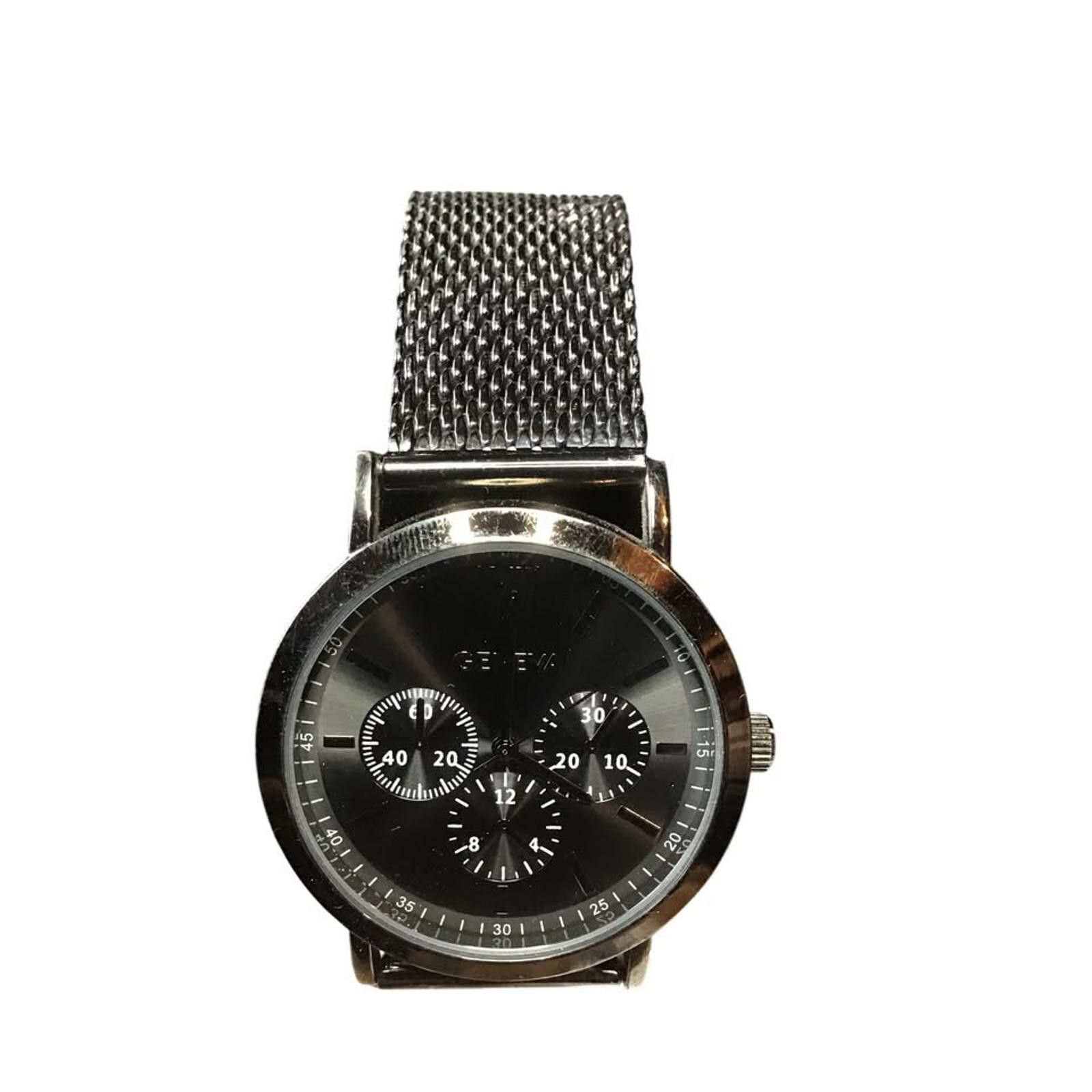 Geneva Geneva Chronograph Black Stainless Steel Watch Size ONE SIZE - 2 Thumbnail